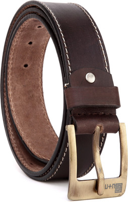 

U+N Men Casual Brown Genuine Leather Belt