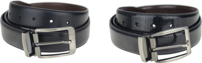 

Genious Men Formal, Casual Brown, Black Genuine Leather Reversible Belt, Brown-37