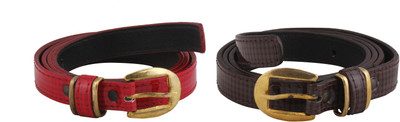 

SRS Women Casual Brown, Red Artificial Leather Belt, Brown-red-112