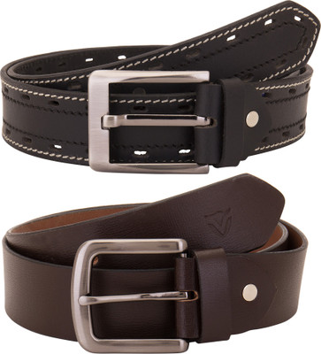

Valbone Men Formal Black Genuine Leather Belt, Brown