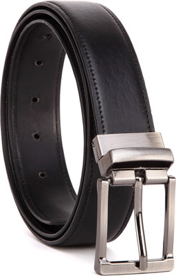 

U+N Men Casual Black Genuine Leather Belt
