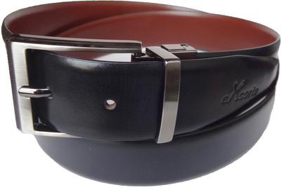 

eXcorio Men Formal Black Genuine Leather Reversible Belt, Black;brown