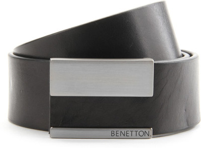 

United Colors of Benetton Men Black Genuine Leather Belt, 902