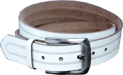

Walletsnbags Men Casual White Genuine Leather, Genuine Leather Belt, B 45-wh