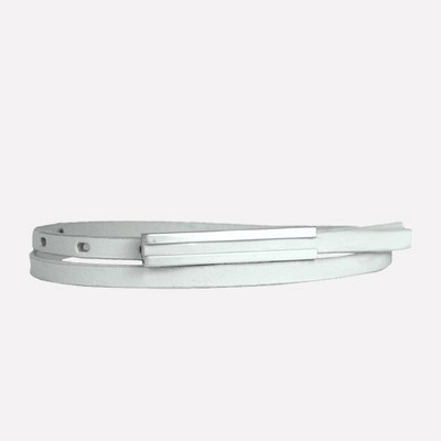 Leather Plus Women Casual White Belt