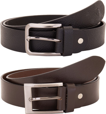 

Valbone Men Formal Black Genuine Leather Belt, Black;brown