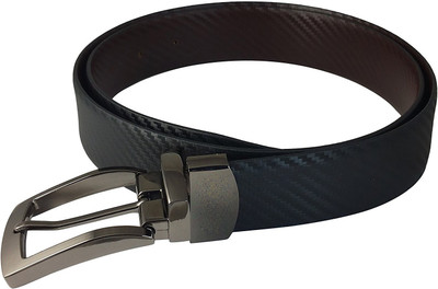 

LAER Men Tan Genuine Leather Belt, Black