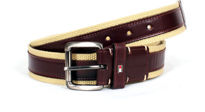 

Tommy Hilfiger Men Casual, Formal Brown Genuine Leather Belt, Cognac;ecru