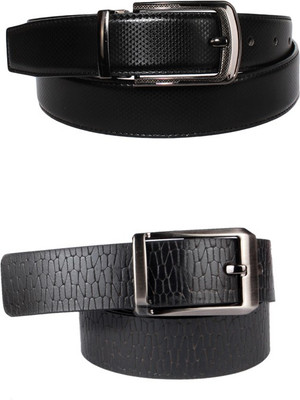

Lenin Men Casual Black Genuine Leather Reversible Belt