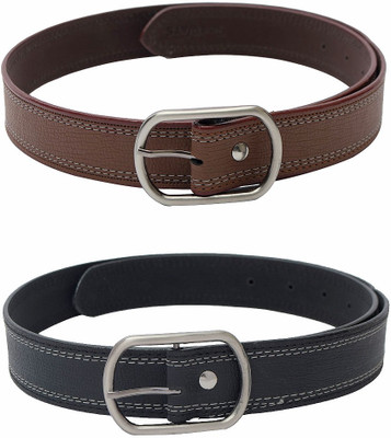 

Skyways Men Casual, Evening, Party Black, Brown Texas Leatherite Belt, Black-02