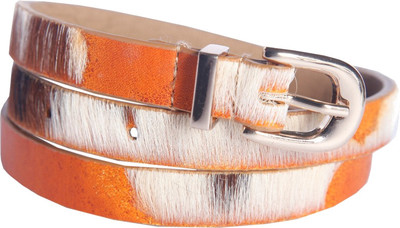 

French Connection Women White, Tan Genuine Leather Belt, Pony mix