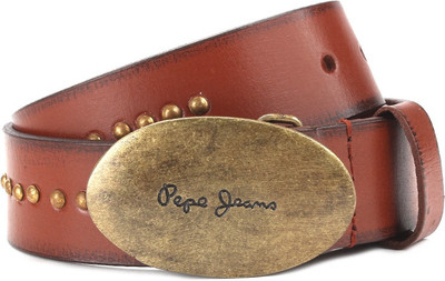 

Pepe Jeans Women Brown Genuine Leather Belt, Tan