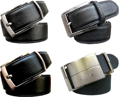 

Kritika Boys Casual Black, Brown Metal, Fabric, Genuine Leather Reversible Belt