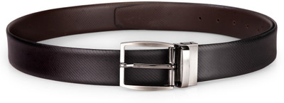 

Teakwood Men Casual Black Genuine Leather Reversible Belt