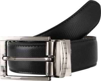 

Leedo Men Casual Black Artificial Leather Reversible Belt, Black-01