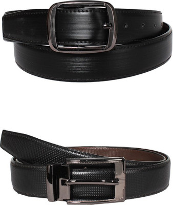 

Lenin Men Casual Black Genuine Leather Reversible Belt
