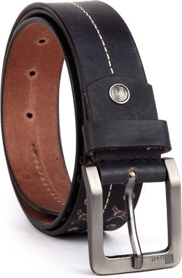

U+N Men Casual Black Genuine Leather Belt