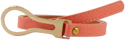 

Antiformal Women Party, Casual Orange Artificial Leather Belt, Peach