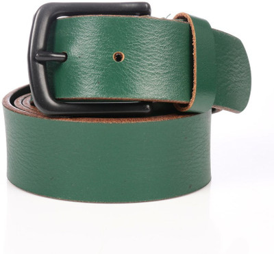 

Walletsnbags Men Casual Green Genuine Leather Belt, Dark green- b 57