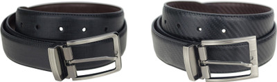 

Genious Men Formal, Casual Brown, Black Genuine Leather Reversible Belt, Brown-82