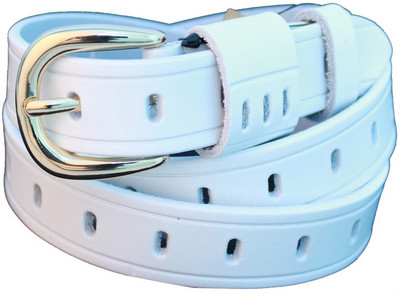 

Lion Heart Women Casual White Genuine Leather Belt