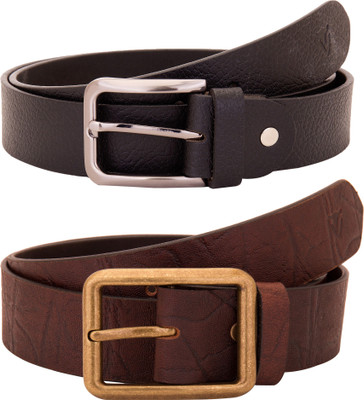 

Valbone Men Formal Black Genuine Leather Belt, Brown