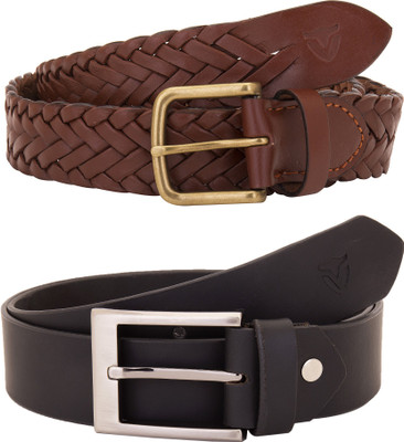 

Valbone Men Formal Black Genuine Leather Belt, Black;brown