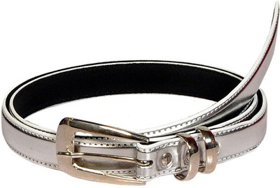 

Swan Collection Girls Casual, Formal Silver Artificial Leather Belt, K211sl