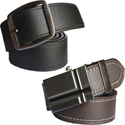 

Loopa Men Formal Multicolor Artificial Leather Belt, Black and brown