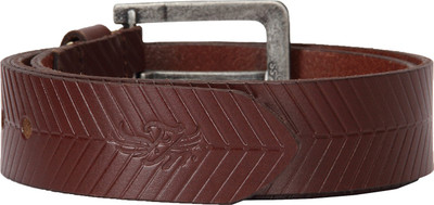 

Flying Machine Men Brown Genuine Leather Belt, Dark brown