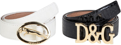 

MDR Collections Men Formal White, Black Artificial Leather Belt, Black;white