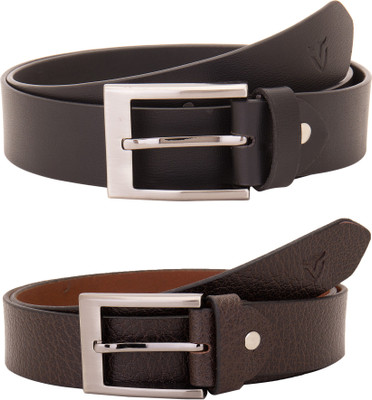 

Valbone Men Formal Black Genuine Leather Belt, Black;brown