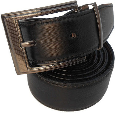 

P&E Men Formal Black Artificial Leather Reversible Belt
