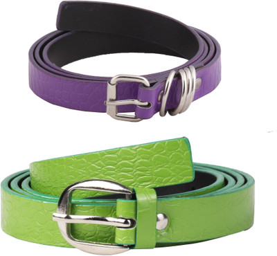 

SRS Women Casual Green, Purple Artificial Leather Belt, Green-purple-06
