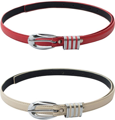 

Skyways Women Casual Beige, Red Artificial Leather Belt