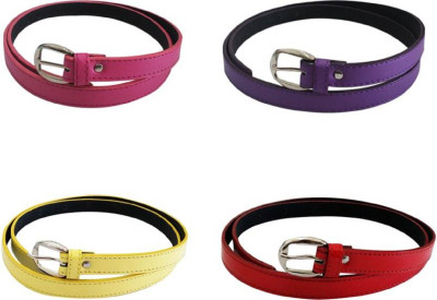 

SUNRISE ENTERPRISES Girls Casual, Evening, Formal, Party Pink, Purple, Yellow, Red Artificial Leather, Fabric Belt, Pinkpurpleyellowred04307