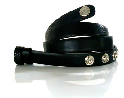

Dhruva Women Casual Black Genuine Leather Belt, Wrap belt (black)