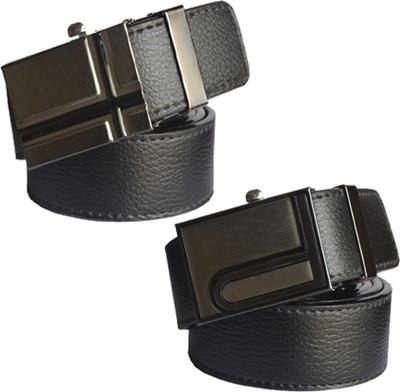 

Loopa Men Formal Multicolor Artificial Leather Belt, Black and brown