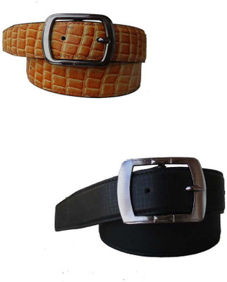 

Klaska Men Casual Black Genuine Leather Belt
