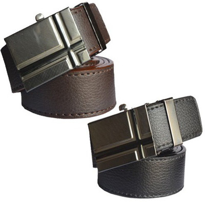 

Loopa Men Formal Multicolor Artificial Leather Belt, Black and brown