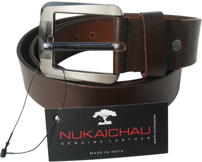

NUKAICHAU Men Formal Brown Genuine Leather Belt, Brn dleather