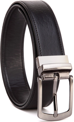 

U+N Men Casual Black Genuine Leather Belt