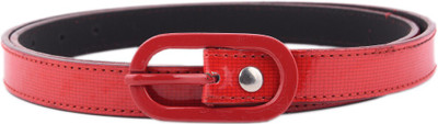 

Buckle Up Women Casual Red Artificial Leather Belt