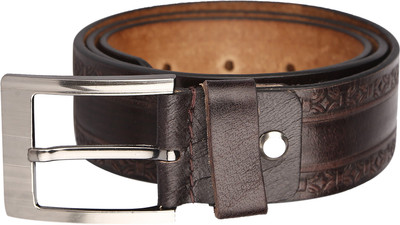 BW Men Casual Brown Genuine Leather Belt, Dark brown