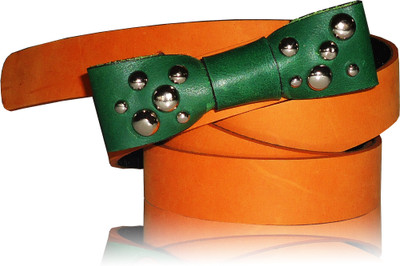 

Dhruva Women Formal Orange Genuine Leather Belt, Bow wrap (orange)
