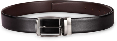 

Teakwood Men Casual Black Genuine Leather Reversible Belt