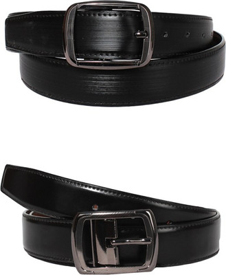 

Lenin Men Casual Black Genuine Leather Reversible Belt