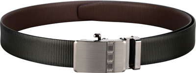 

Teakwood Men Casual Black Genuine Leather Reversible Belt