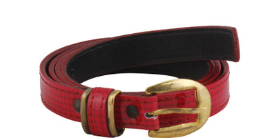 

SRS Women Casual Red Artificial Leather Belt, Red-105