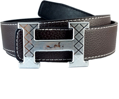 

Ammvi Creations Men Casual Brown Synthetic Reversible Belt